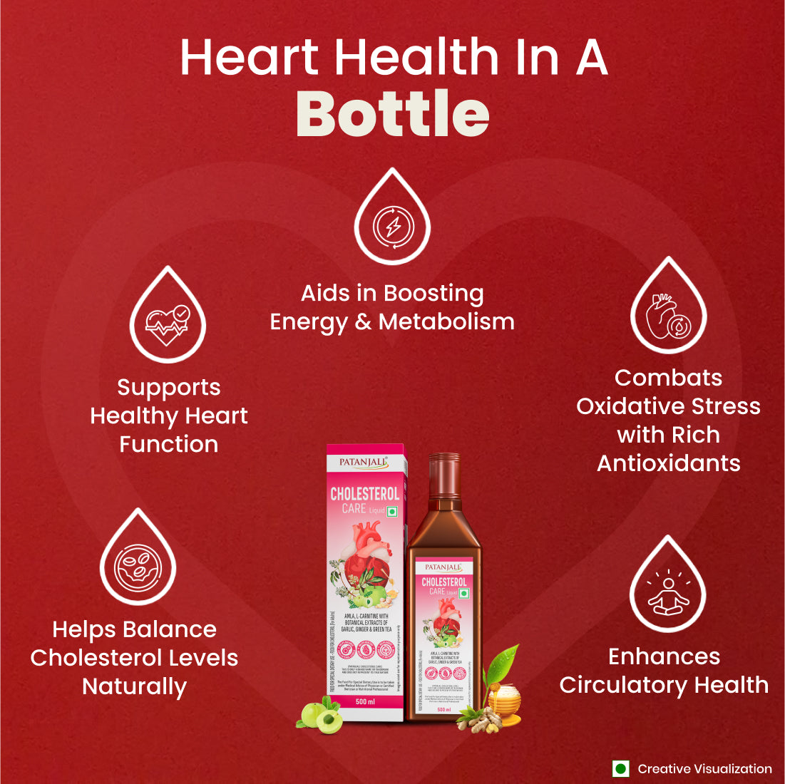 Patanjali Cholesterol Care Liquid Bottle – 500 ml