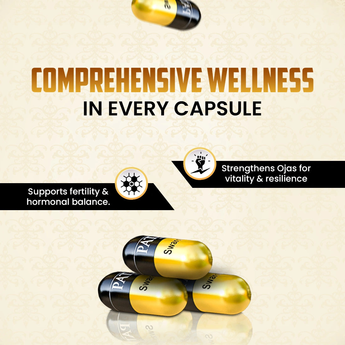 Patanjali Shilajit Capsules with Ashwagandha & Herbs | Ayurvedic Energy Supplement | Daily Wellness & Active Lifestyle