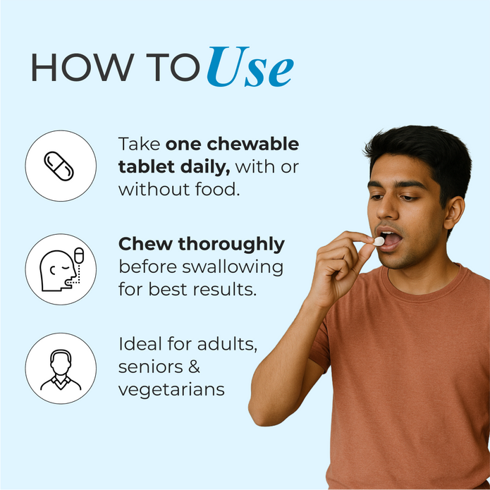 Patanjali Nutrela Vitamin D2K- 60 Chewable Tablets for Men & Women - Vanilla Flavor (Pack of 1)