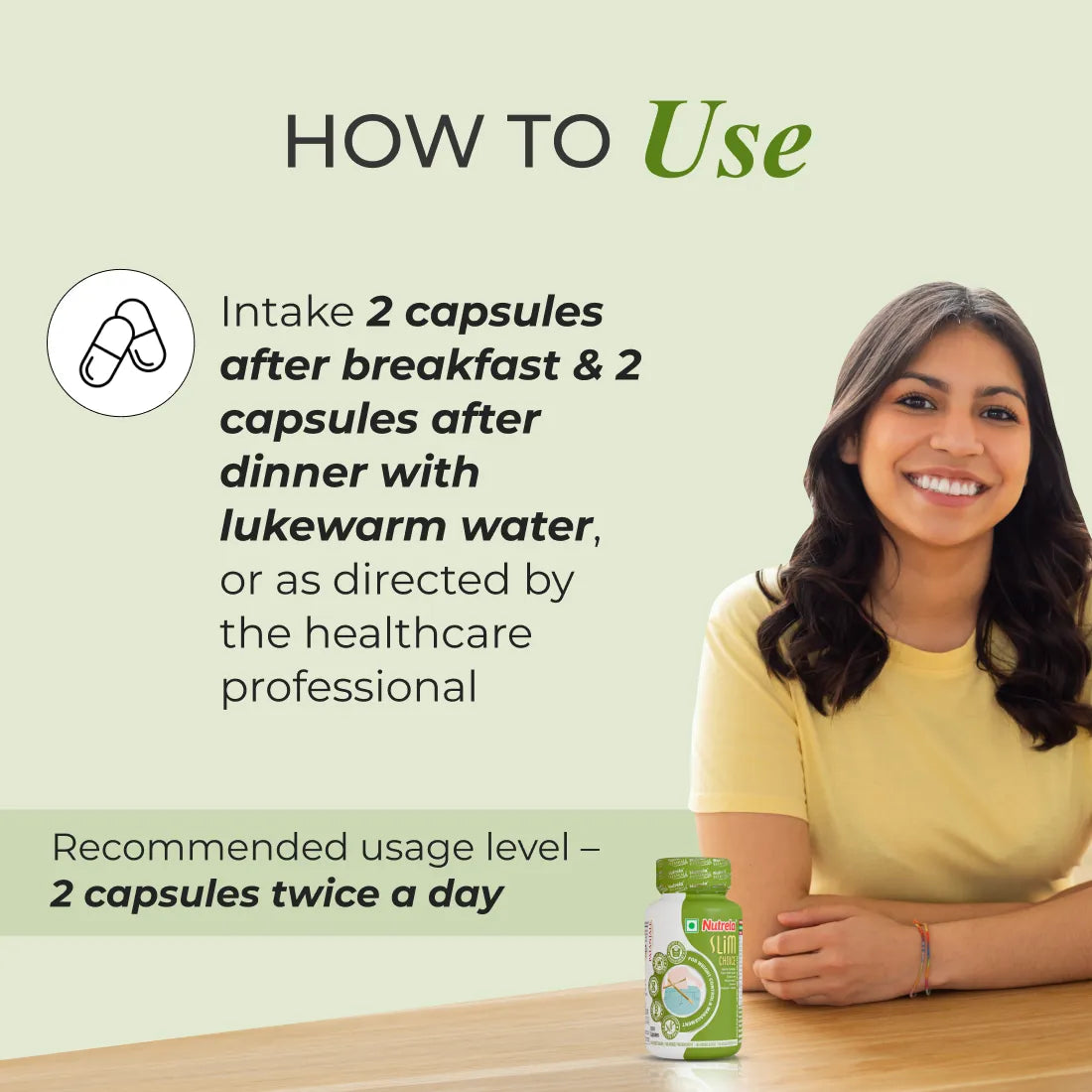 Patanjali Nutrela Slim Choice Capsules| High-Protein Meal Replacement Nutrition | No Added Sugar | Easy-to-Consume Format | 120N