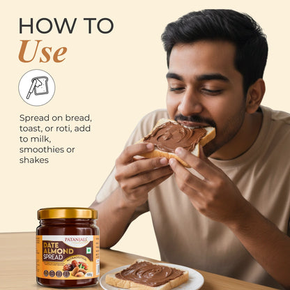 Patanjali Date Almond Spread | No Refined Sugar | Nutritious & Tasty Spread | Delicious Nutrition for Kids