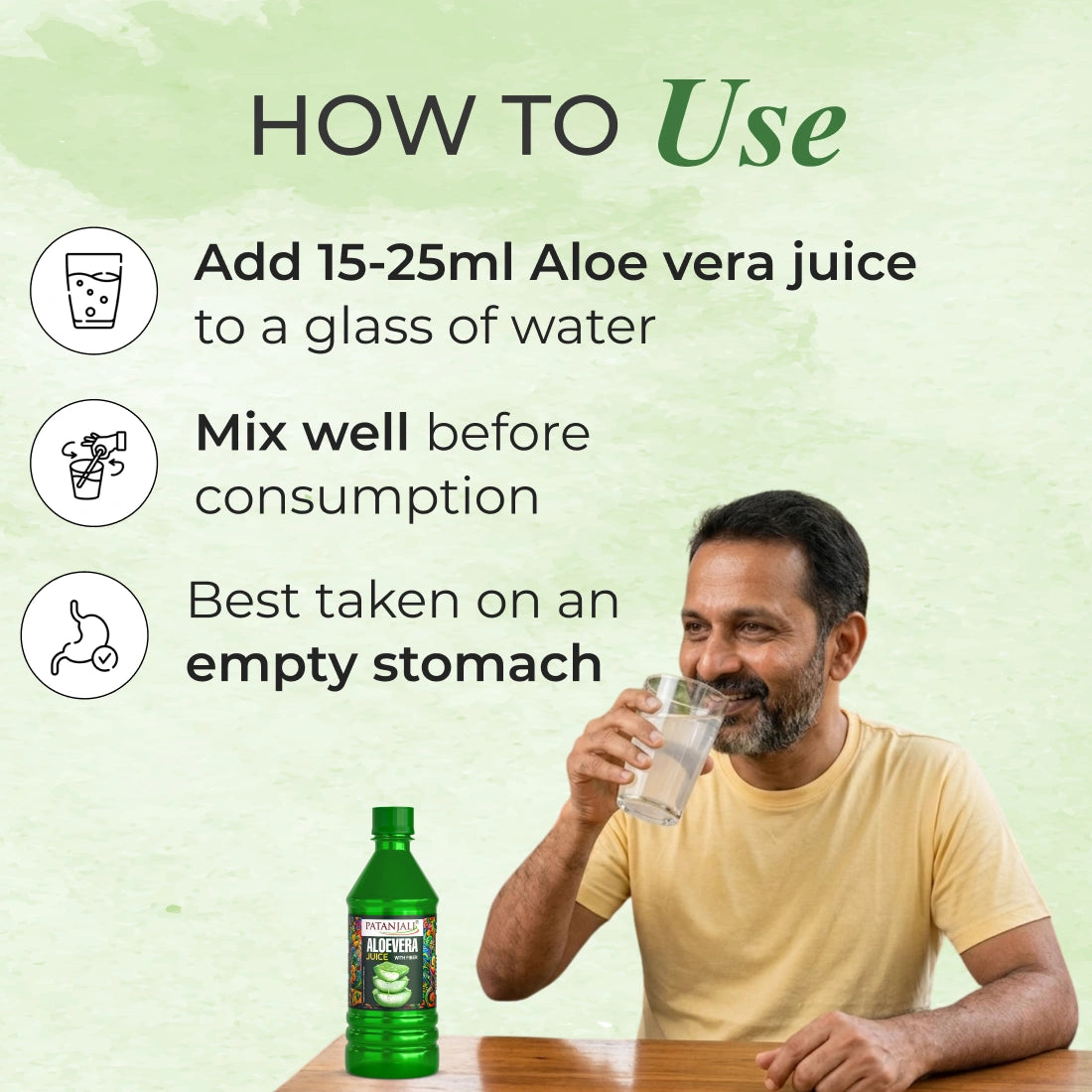 Patanjali Aloe Vera Juice with Fiber for Digestion & Detox | Gut Health Drink | 1L