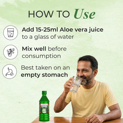 Patanjali Aloe Vera Juice with Fiber for Digestion & Detox | Gut Health Drink | 1L
