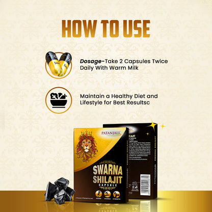 Patanjali Shilajit Capsules with Ashwagandha & Herbs | Ayurvedic Energy Supplement | Daily Wellness & Active Lifestyle