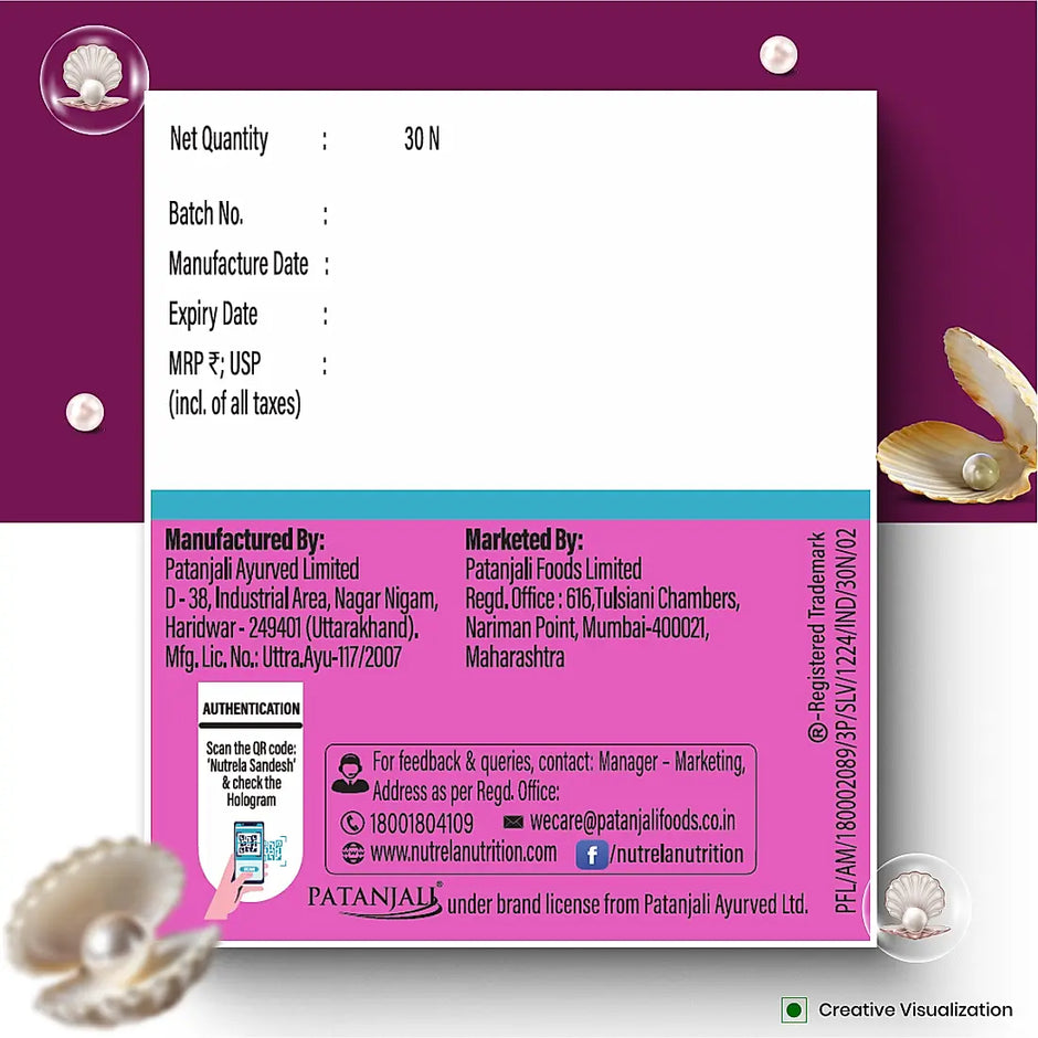 Patanjali Nutrela Bone Health - Natural 30 X 3 Capsules Calcium Supplement (Pack of 3)