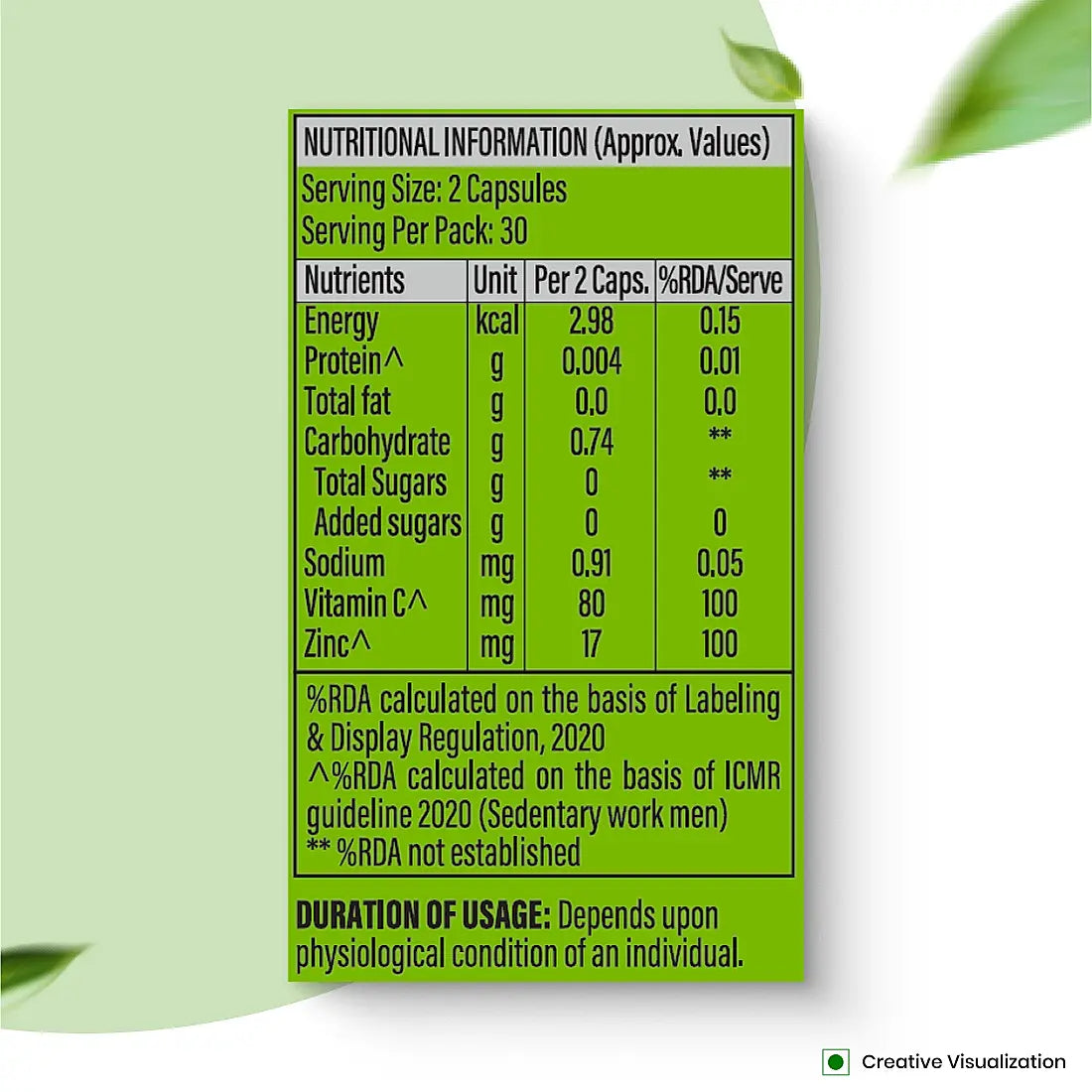 Patanjali Nutrela Vitamin C + Zinc 60 Tablets (Pack of 1)