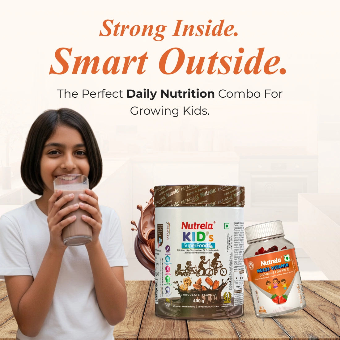 Patanjali Nutrela Kids SuperFood + Kids Multivitamin Gummies (Combo)