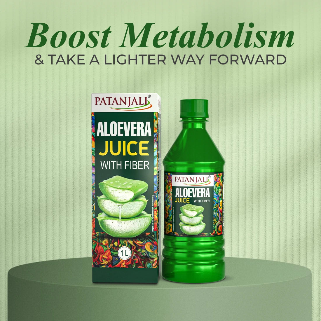 Patanjali Aloe Vera Juice with Fiber for Digestion & Detox | Gut Health Drink | 1L