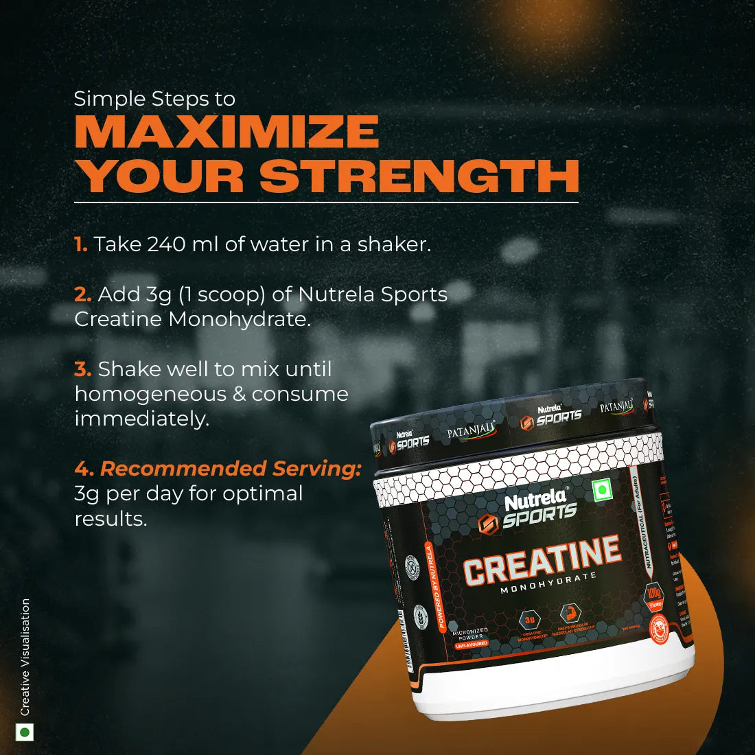 Patanjali Nutrela Sports Creatine Monohydrate - 100g