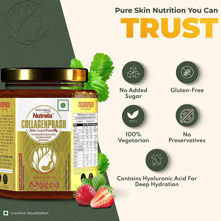 Patanjali New Thick Collagen Prash - Advanced Anti Ageing Formula - 400g (Pack of 1)