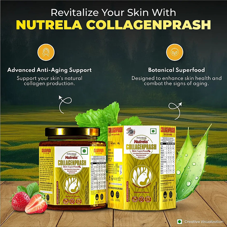 Patanjali New Thick Collagen Prash - Advanced Anti Ageing Formula - 400g (Pack of 1)