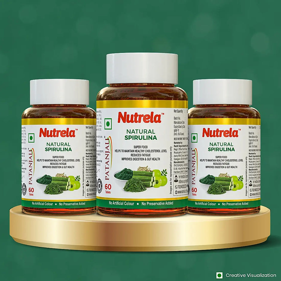 Patanjali Nutrela Natural Spirulina 60 X 3 Tablets (Pack of 3)