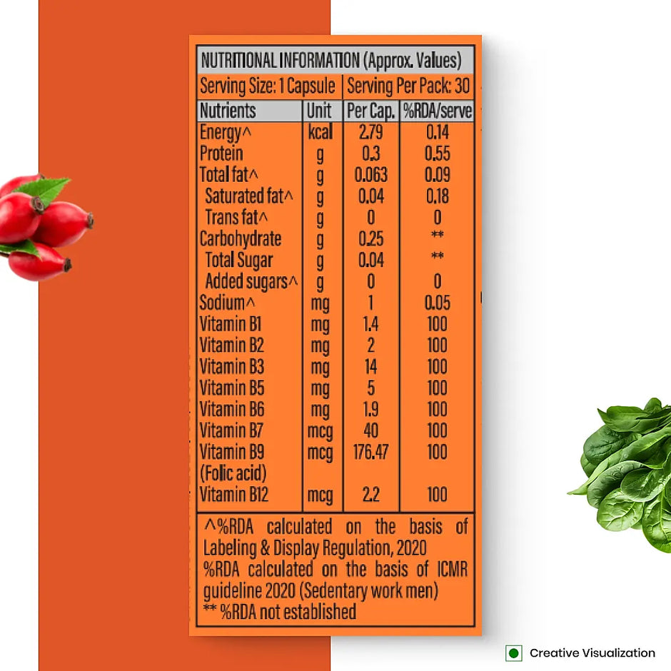Patanjali Nutrela Vitamin B Complex 30 Capsules X 2 (Pack of 2)