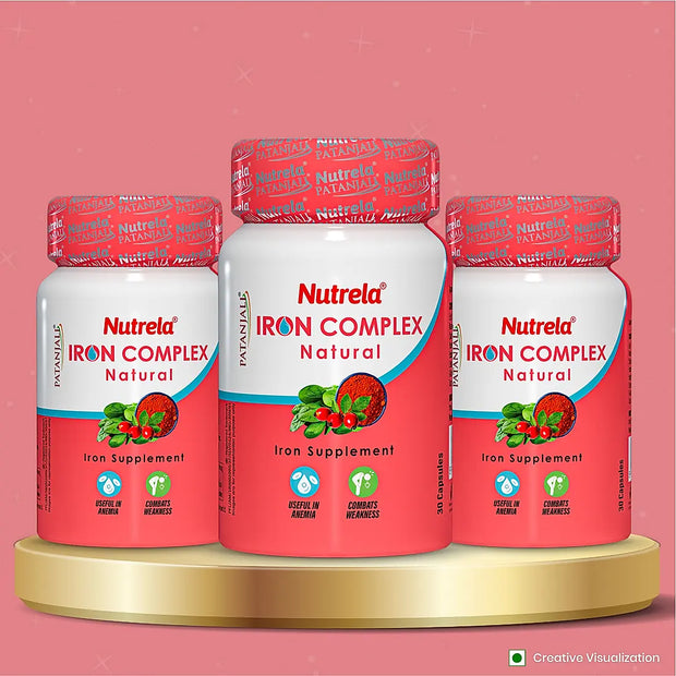 Patanjali Nutrela Iron Complex Natural 30 X 3 Capsules (Pack of 3)