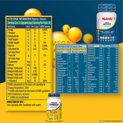 Patanjali Nutrela Daily Active + Omega (Combo)