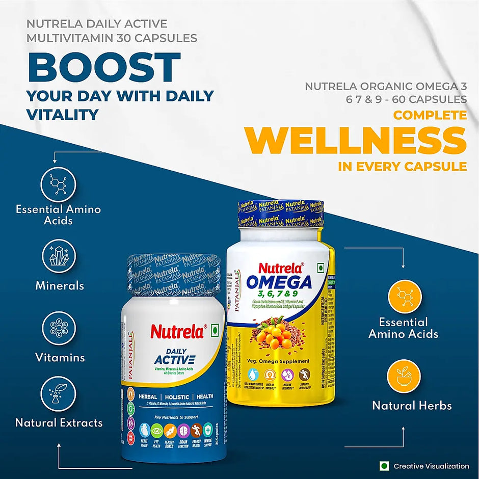 Patanjali Nutrela Daily Active + Organic Omega (Combo)