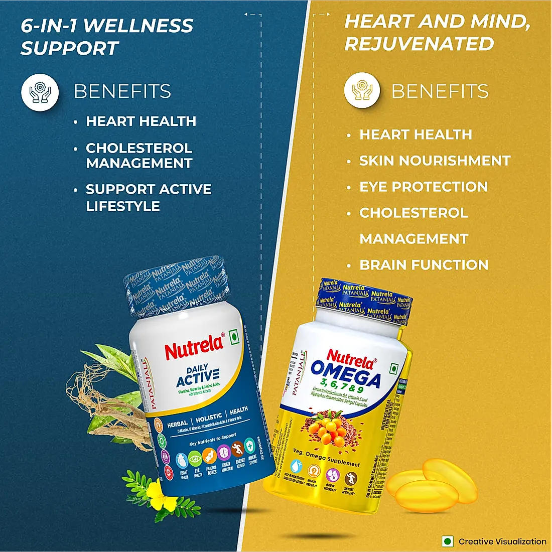 Patanjali Nutrela Daily Active + Omega (Combo)