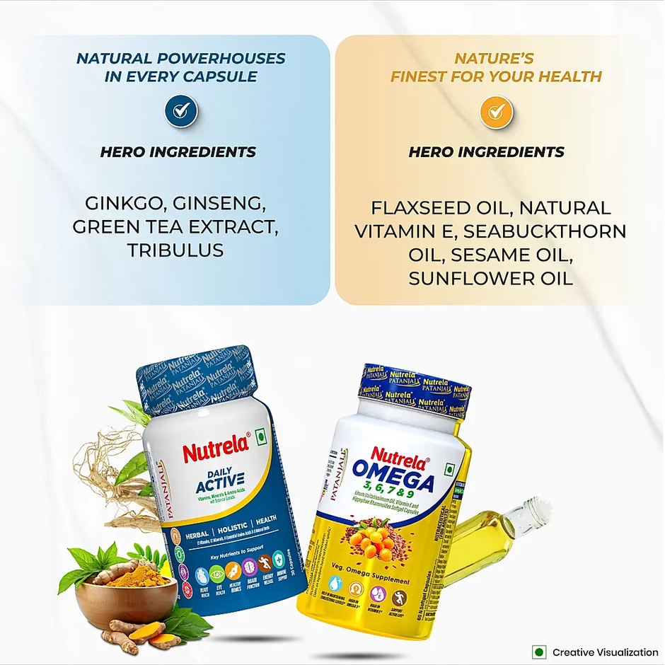 Patanjali Nutrela Daily Active + Organic Omega (Combo)