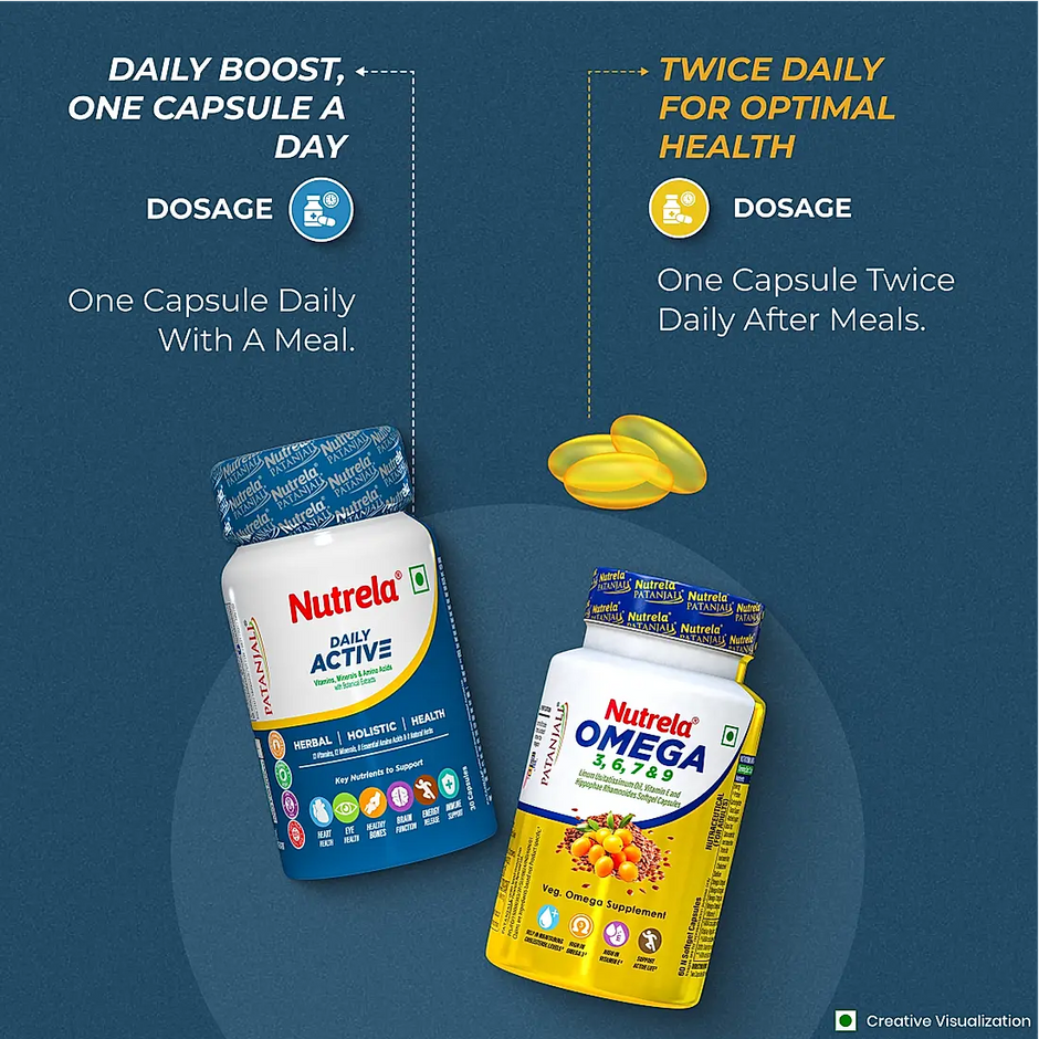 Patanjali Nutrela Daily Active + Organic Omega (Combo)