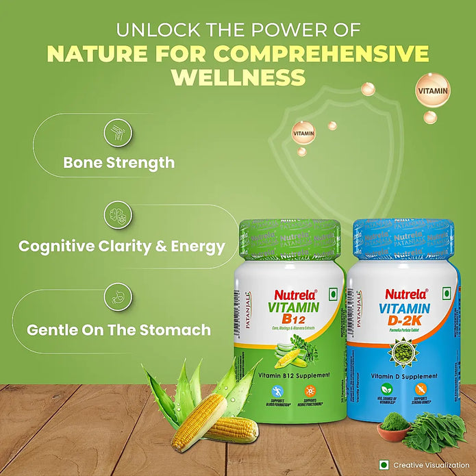 Patanjali Nutrela Vitamin D2K + B12 (Combo)
