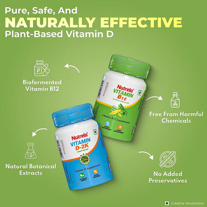 Patanjali Nutrela Vitamin D2K + B12 (Combo)