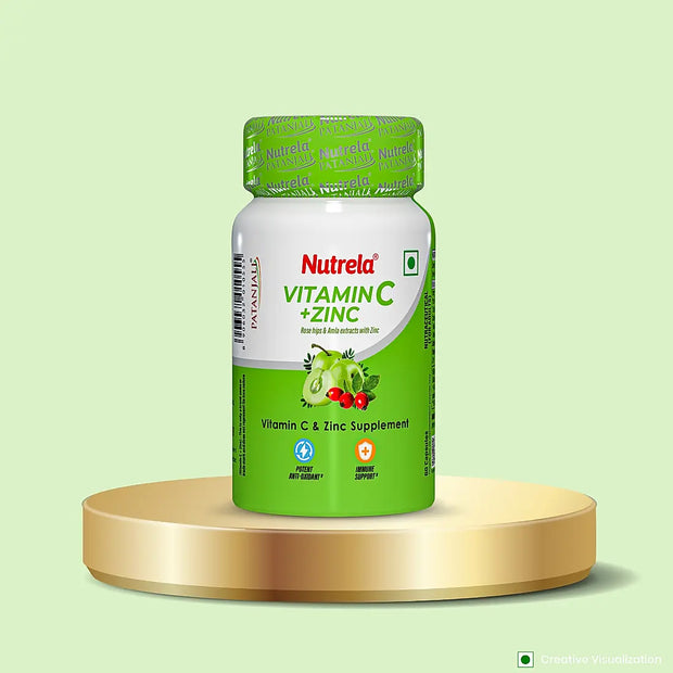 Patanjali Nutrela Vitamin C + Zinc 60 Tablets (Pack of 1)