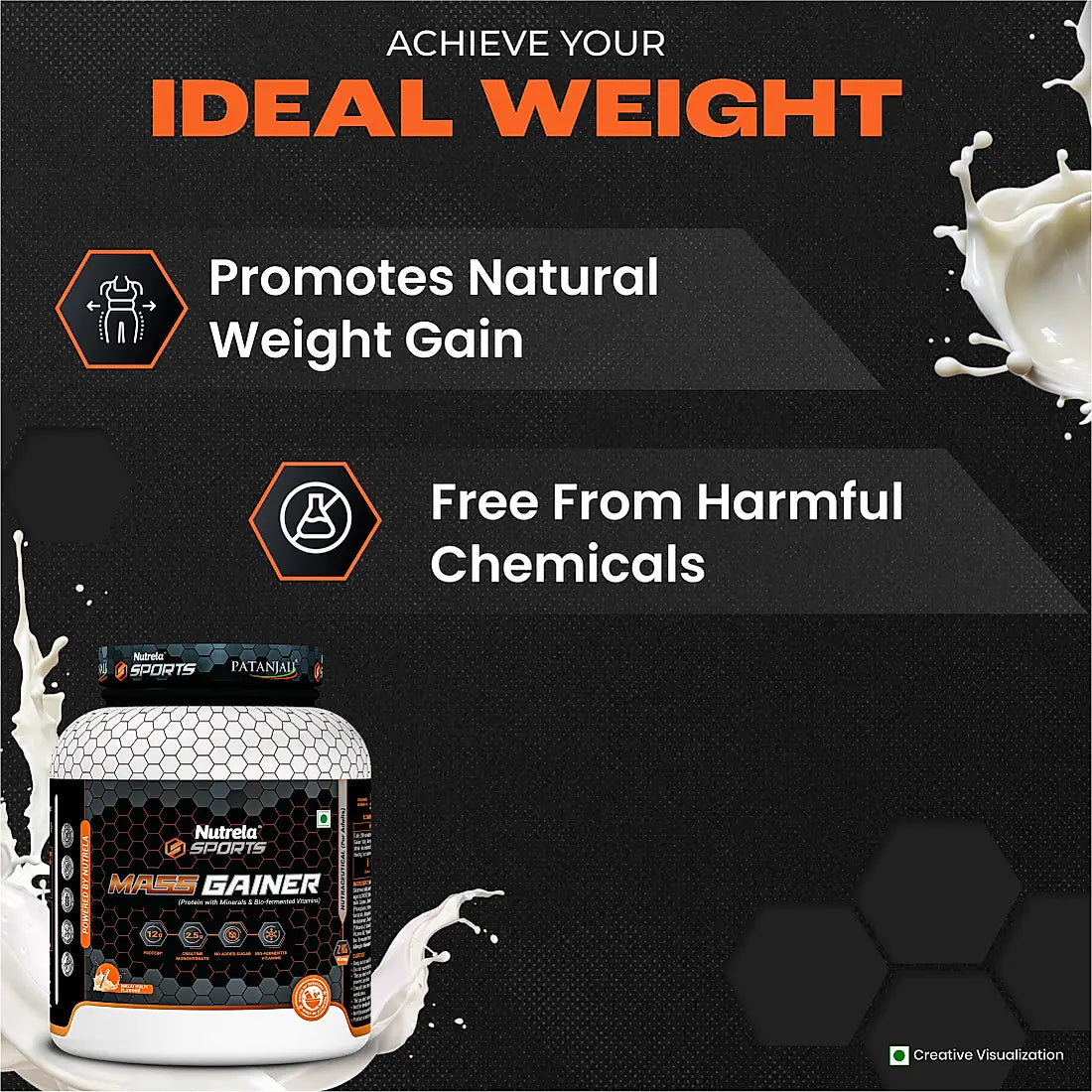 Patanjali Nutrela Sports Mass Gainer Malai-Kulfi-2KG