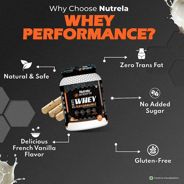Patanjali Nutrela Sports  100% Whey Performance Malai Kulfi-1KG