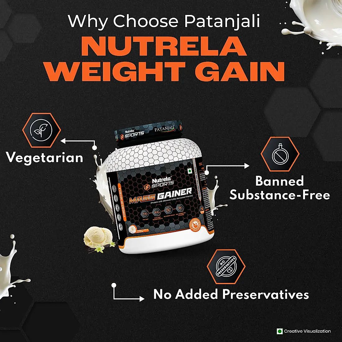 Patanjali Nutrela Sports Mass Gainer French Vanilla-2KG
