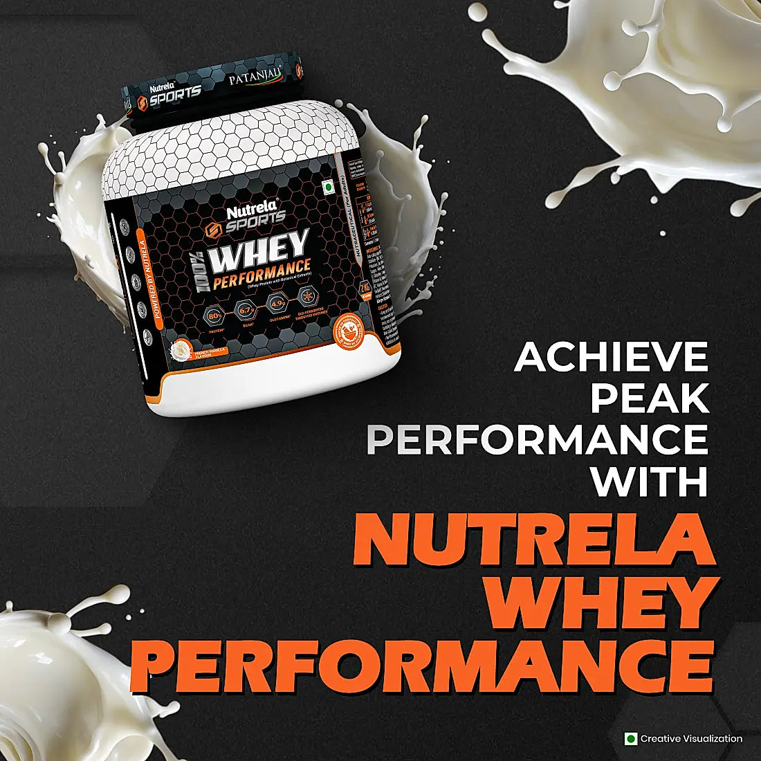Patanjali Nutrela Sports  100% Whey Performance French Vanilla-2KG