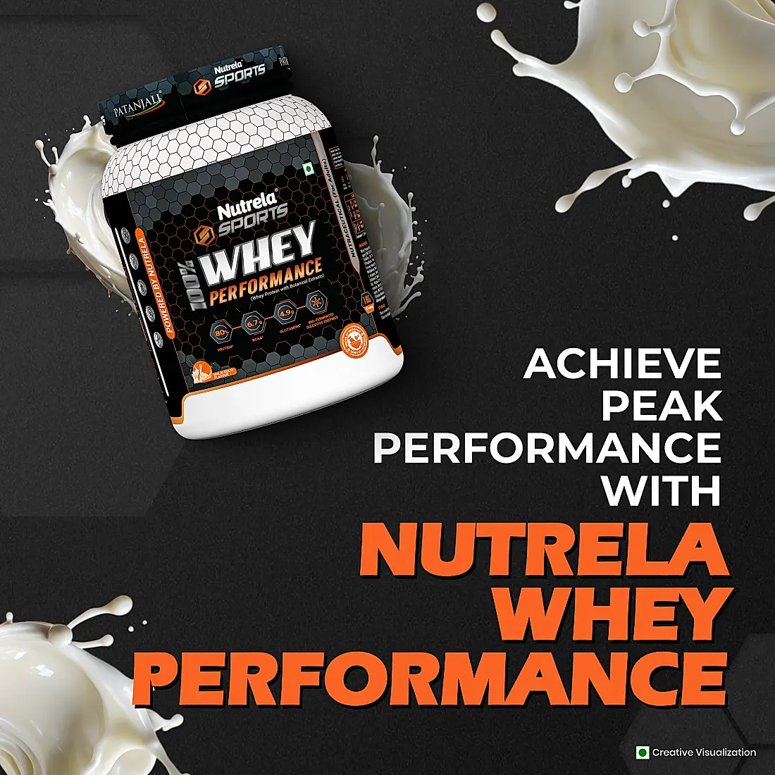 Patanjali Nutrela Sports  100% Whey Performance Malai Kulfi-1KG