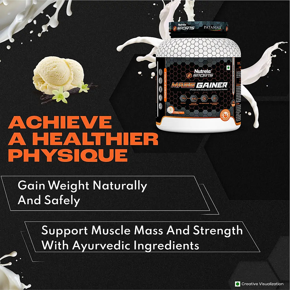 Patanjali Nutrela Sports Mass Gainer French Vanilla-2KG