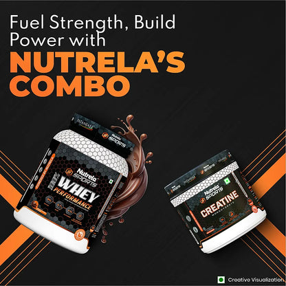 Patanjali Nutrela Sports 100% Whey Chocolate Irish (1KG) + Creatine Monohydrate (100g) + Free Shaker