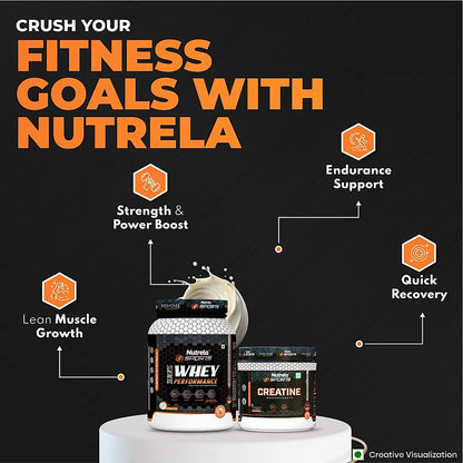 Patanjali Nutrela Sports 100% Whey French Vanilla (1KG) + Creatine Monohydrate (100g) + Free Shaker