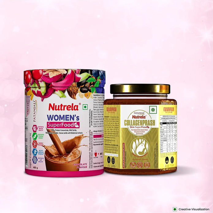 Patanjali Nutrela Women's SuperFood + Collagen Prash (Combo)