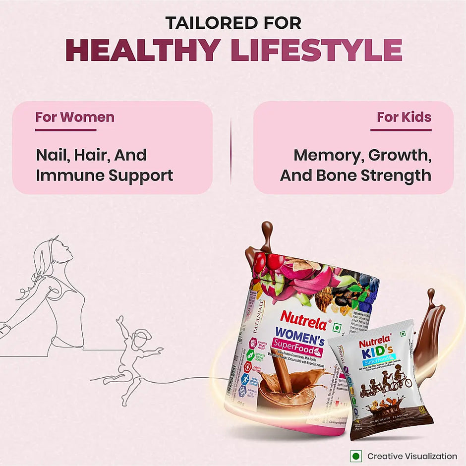 Patanjali Nutrela Women SuperFoods (400g) + Kid's SuperFood (150g)