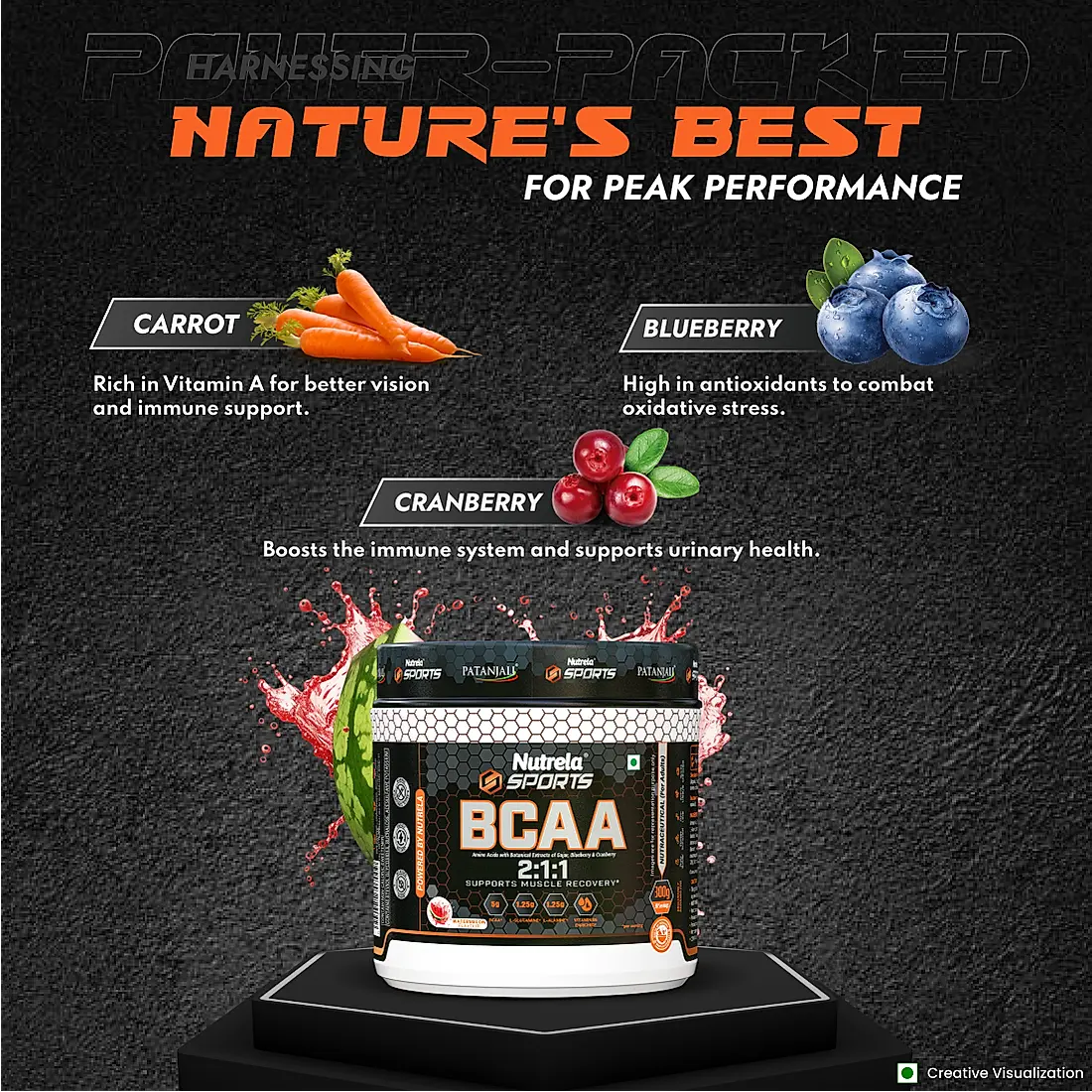 Nutrela Sports BCAA - 300g - Watermelon Flavor
