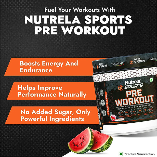 Patanjali Nutrela Sports Pre - Workout (300g) - Watermelon Flavour