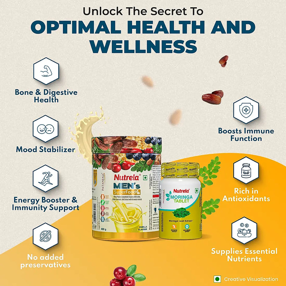 Patanjali Nutrela Men's SuperFood + Moringa Tablet (Combo)