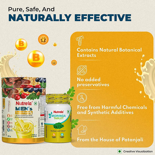 Patanjali Nutrela Men's SuperFood + Moringa Tablet (Combo)