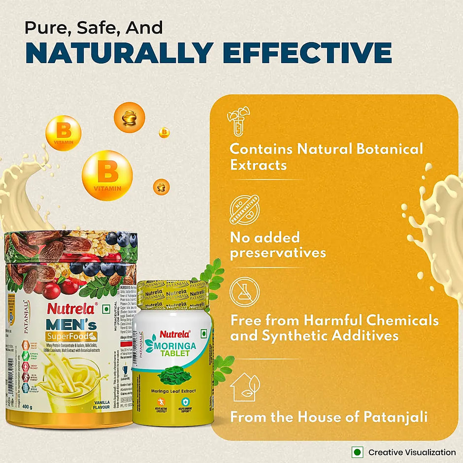Patanjali Nutrela Men's SuperFood + Moringa Tablet (Combo)