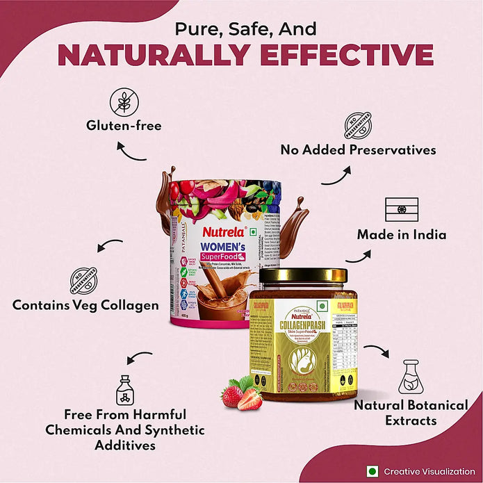 Patanjali Nutrela Women's SuperFood + Collagen Prash (Combo)