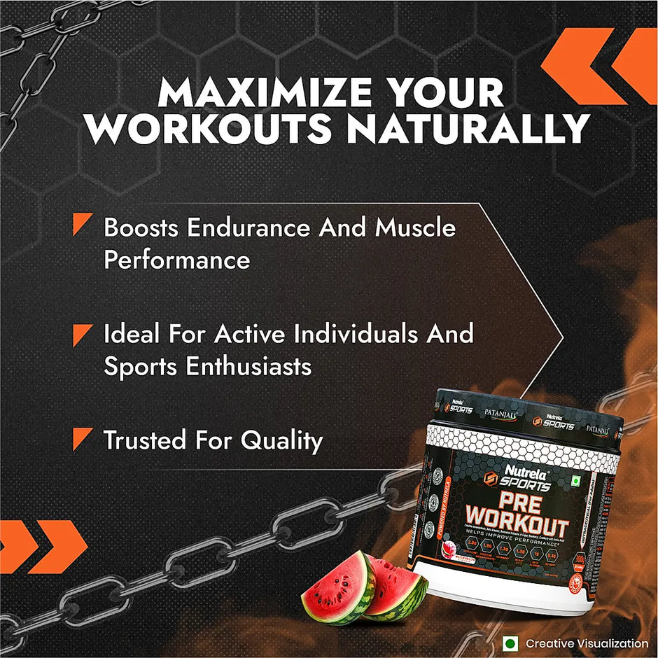 Patanjali Nutrela Sports Pre - Workout (300g) - Watermelon Flavour