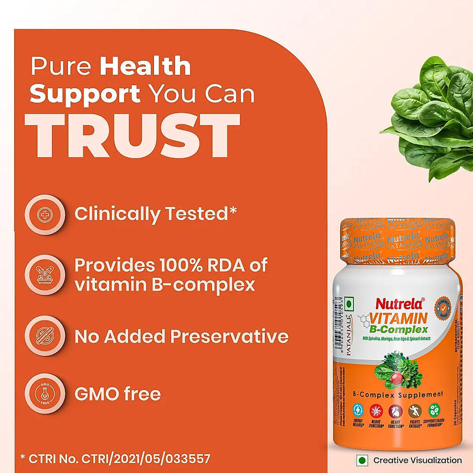 Patanjali Nutrela Vitamin B Complex 30 Capsules X 2 (Pack of 2)