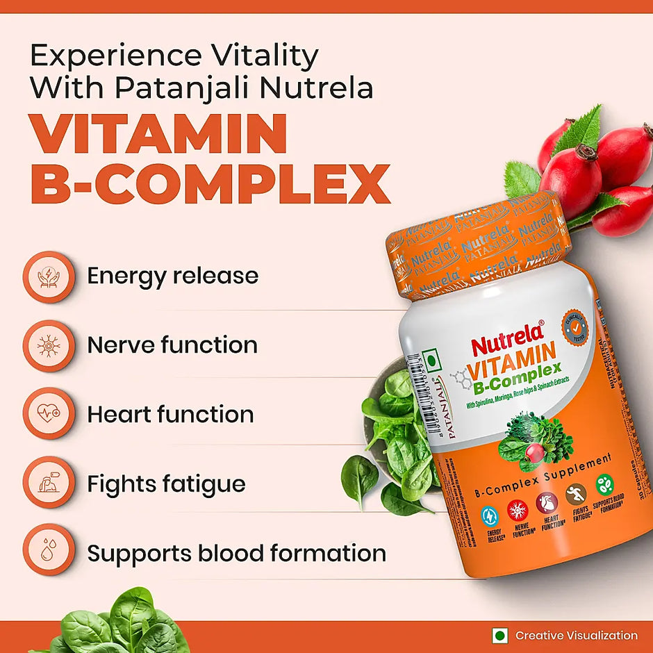 Patanjali Nutrela Vitamin B Complex 30 Capsules X 2 (Pack of 2)