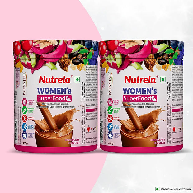 Patanjali Nutrela Women Superfood - Chocolate Flavor - 400g X 2 (Pack of 2)