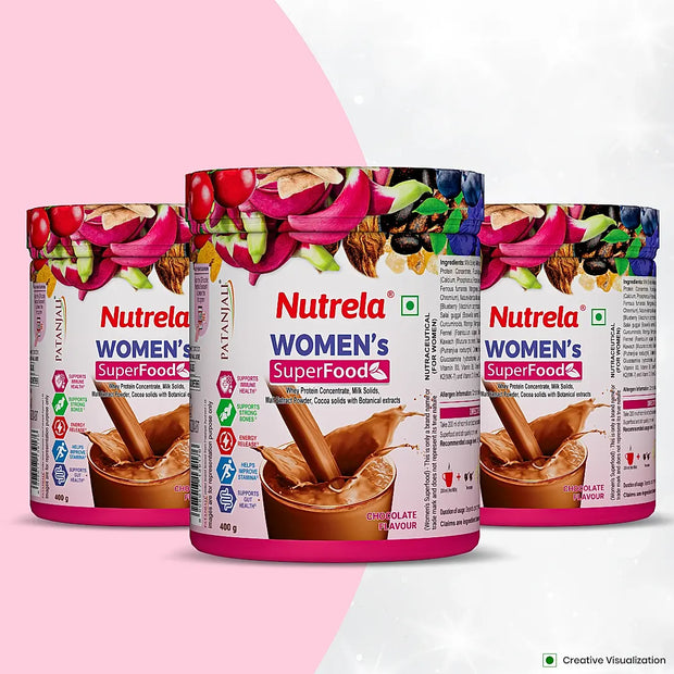 Patanjali Nutrela Women Superfood - Chocolate Flavor - 400g X 3 (Pack of 3)