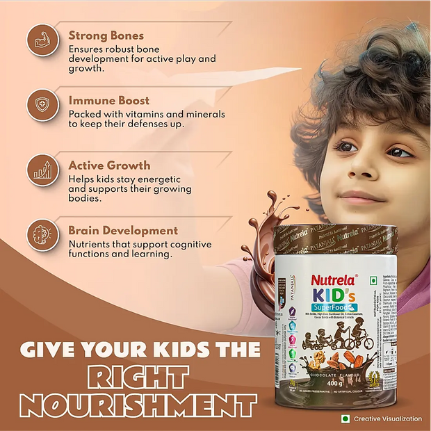 Patanjali Nutrela Kids Superfood - 400g (Pack of 1) (Exp Jul.)