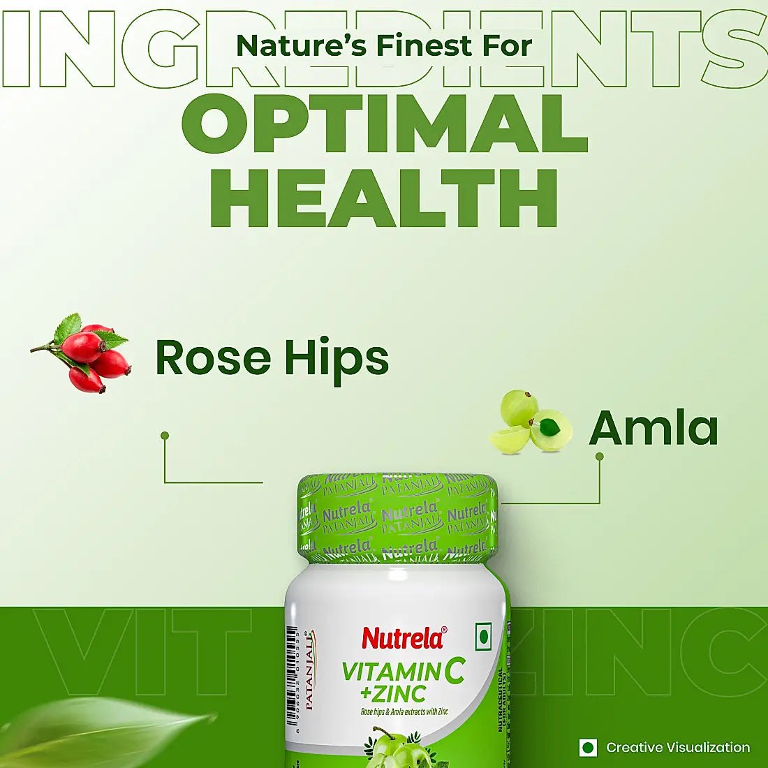 Patanjali Nutrela Vitamin C + Zinc 60 Tablets (Pack of 1)