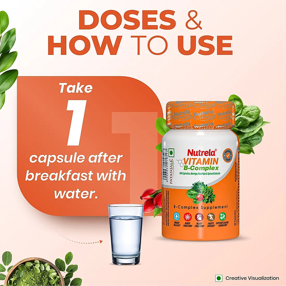 Patanjali Nutrela Vitamin B Complex 30 Capsules X 2 (Pack of 2)